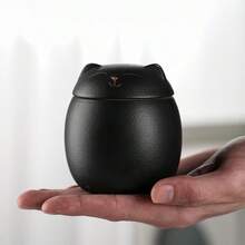 1 pieza Urna de Mascota de Cerámica, Contenedor de Cenizas de Gato, Contenedor de Vida, Urna Conmemorativa de Gato de Cerámica, Lugar de Descanso Gentil para Felinos, Frasco de Cenizas Hecho a Mano