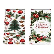 Serviettes de cuisine à motif sapin de Noël, 2/4/8 sets, très absorbantes et décoratives, conviennent pour la décoration des fêtes, la cuisine, la cuisson, les cadeaux de pendaison de crémaillère et le nettoyage, adaptées pour la cuisine, la salle de bain et la salle à manger