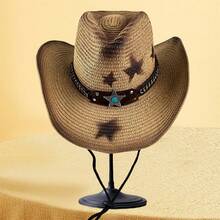 Elevate Your Beach Look With Our Beach Star Straw Cowboy Hat Collection In  Colors - Light Brown - View 2