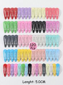 20/50/80/120 件女孩可爱随机糖果色迷你按扣发夹，彩色小发夹金属发夹细发日常使用