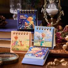 1pc 2026 Mini Calendar, Portable Prince Character Desk Calendar, 2025.8 - 2026.12 Small Calendar