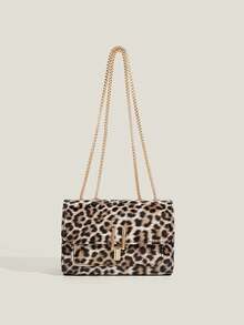 Simple Fashion Leopard Bag Female 2025 Early Autumn New Simple Western Retro Chain Shoulder Slung Small Bag. - Multicolor - View 3