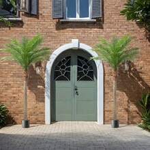 Faux Plant Artificial Palm Tree In Pot 7 8 9 FT UV Resistant Outdoor Large Fake Tropical Date Palm Plants With Realistic Trunk And Leaves Indoor Outdoor Decorative Artificial Trees For Pool Garden Christmas - Green - View 7