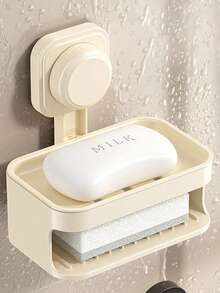 2/1pc吸盘香皂盒壁挂式肥皂盒收纳架免打孔家用浴室卫生间墙壁排水收纳