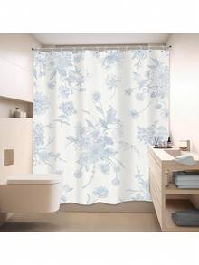 Floral Shower Curtain With Hooks, 66x72 Inch, Boho Vintage Flowers Bathroom Curtains, Decorative Bird Farmhouse Shower Curtain Set,Chinoiserie Aesthetic Bathroom Decor