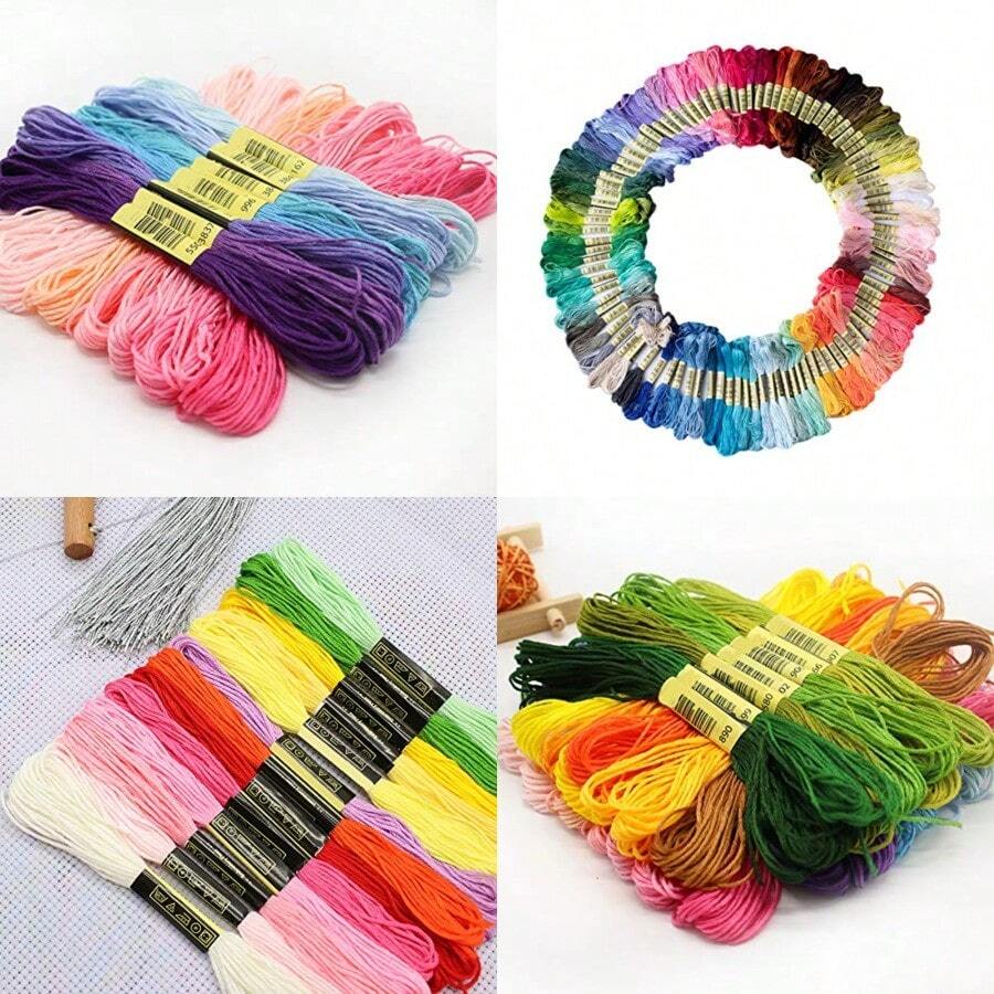 Z2Friendship Bracelet String 50 Skeins Rainbow Color Embroidery Floss Cross Stitch Embroidery Thread Cotton Floss Bracelet Yarn Craft FlossZ2 - Rainbow - View 1