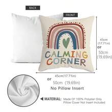 TOPSSCTR 2pcs, Mental Health Bohemian Throw Pillow Covers, Educational Emotional Psychology Relax Office School Counseling Office Decorative Pillowcases, Without Pillow Inserts - Beige - View 2