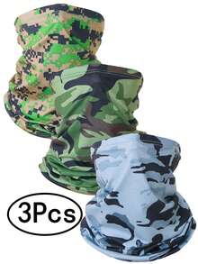 3 件套颈套面罩围巾，透气防晒防风，适用于滑雪钓鱼徒步骑行多用途颈套，男女通用，适用于工作、跑步运动出汗 - A - 查看 2