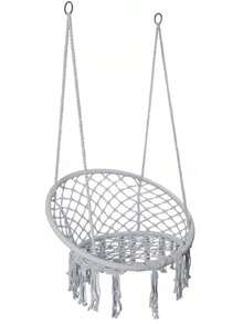 Outdoor Macrame Swing Chair Hammock Chair Hand Woven Rope Swing Y- Stop Hammock Chair For Home Bedroom Patio Deck Garden Indoor Ins Style Fringed Hanging Chair. Home Indoor Woven Hanging Basket. Nordic Style Balcony Rattan Chair. Slouchy Rocking Chair - Multicolor - View 14