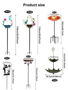 1pc Metal Bird Bath Rack And Feeder With Stakes, Used For Outdoor Garden, Yard, And Lawn Decoration, With Five Sturdy Grip Diameters Inserted Into The Ground - Outdoor Garden Water Features Outdoor Decor Garden Decor Home Decor - Multicolor - View 10