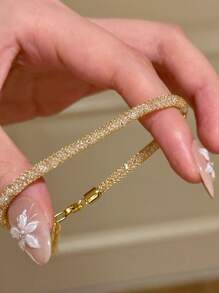 1pc 925 Sterling Silver Money Bag Woven Bracelet, Luxurious For Women's Daily Date Jewelry Accessory, Elegant & Versatile, Suitable For Valentine's Day, Birthday, Party & Everyday Wear - Style 1 - View 2