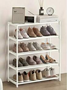 2 层节省空间的鞋架 - 耐用的金属和塑料多功能储物架，用于存放鞋子、靴子、珠宝、手表 - 坚固紧凑的设计，适用于入口、壁橱、小空间、鞋子收纳整理器 1 件多层鞋架、床下鞋架、鞋子收纳架、易于存放和整理家用鞋子、多功能储物架、节省空间的鞋架、大容量车库鞋架，适用于卧室、走廊，可容纳 2 双大鞋或 3 双小鞋