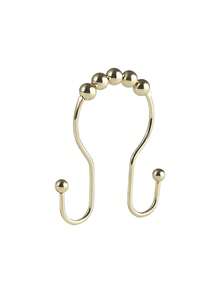 12pcs Stainless Steel Black Shower Curtain Hooks, Rust-Proof Curtain Rings, Smooth And Anti-Drop Double Curtain Rings. Electroplated To Prevent Rust And Corrosion, Suitable For Bathroom Environment. - Multicolor - View 11