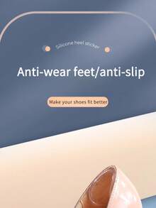 2PCS,Silicone Heel Stickers, Anti-Friction And Anti-Heel Drop Half-Size Heel Pads, Self-Adhesive Summer Non-Slip Shoe Heel Stickers Without Glue