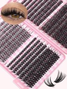 CMAYOME 640 睫毛 D-Curl 睫毛延长套装，大容量组合睫毛套装，DIY 睫毛延长套装，30D+40D+50D 睫毛簇，D-Curl 个人睫毛套装，含睫毛粘合剂和密封剂，以及 9-16mm 混合睫毛延长套装睫毛簇套装，睫毛，睫毛，假睫毛 - 彩色 - 查看 9