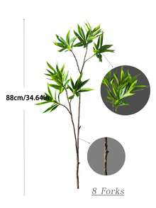 50-133厘米大型仿真棕榈树假百合竹子植物树枝高大的龙血树塑料木姜子叶子绿色龙舌兰叶适用于家庭花园派对房间办公室户外婚礼装饰 - 綠色 - 查看 14