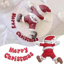 Decoración para tarta de Papá Noel, de 3.3"X3.6" Decoraciones para tartas navideñas, Decoraciones festivas para cupcakes para fiestas de Navidad, Ideal para postres y hornear navideños (Decoración para tarta Feliz Navidad) Navidad Decoraciones navideñas Pijamas navideños Regalos de Navidad Decoración navideña - Multicolor - Ver 6