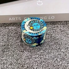 1.6/2/2.5英寸Moon Sun 香草研磨机金属四层研钵研磨机手动粉碎机锌合金波西米亚烟草草吸烟工具香烟雪茄配件礼物 - 月亮 - 查看 5