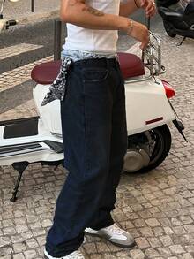 Herren Mode Street Style leicht schwarze Loose Fit Jeans, Grunge