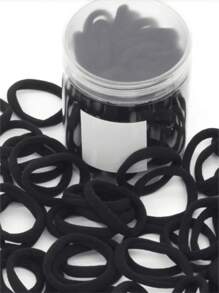 [100 pezzi] Grandi elastici per capelli neri, elastici per capelli senza cuciture spessi per donne e ragazze, fermacode elastici, elastici per capelli senza danni per capelli spessi, ricci e pesanti, accessori per capelli