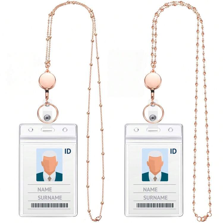 3 件/1 套时尚球珠项链挂绳 - 可伸缩文件夹和钥匙带 - 时尚毛衣链，适合工作和日常穿着 - 彩色 - 查看 6