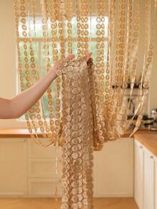 1 件铜币花隔断帘，客厅、入口悬挂式窗帘 - 彩色 - 查看 4