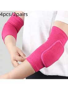 2pcs/1pair Men Women Elastic Elbow Pads Sport Fitness Elbow Support Thickened Sponge Elbow Brace Tennis Basketball Football Volleyball Arm Sleeve Pad Adults - Multicolor - View 8