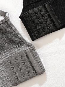 2PCS Women's V-Neck Padded Seamless Straps Bralette, Adjustable Spaghetti Straps Everyday Basic Sleeping Bra, Sports Bras For Women, Sports Bra - 彩色 - 查看 7