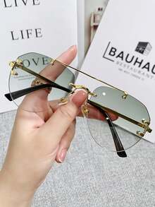 Toad Shaped Fashionable Sunglasses, Frameless UV Protection, Suitable For Driving, Beach, Photography Fashionable Shade Elegant Outfit Family Outings Travel Vacation Holiday For Summer Beach Vacation,Outdoor,Travel - Multicolor - View 1