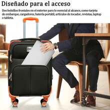 Set Of 2 Travel Suitcases, 20 And 18 Inches, With Rigid Wheels And A Lock. - 黑色 - 查看 8