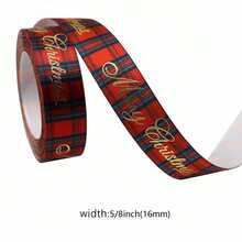 1 rotolo di nastro natalizio per confezioni regalo, nastro glitterato natalizio con motivi di schiaccianoci, renne natalizie, campanelli, 5 iarde per fai da te, artigianato, vacanze, festival natalizi, ghirlande natalizie, decorazioni per la casa e feste, decorazioni natalizie, pigiami natalizi, regali di Natale, decorazioni natalizie - Multicolore - Visualizzare 15