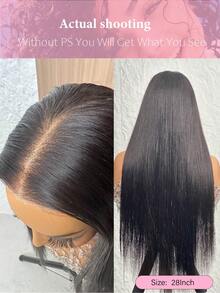 MECRY 200% Density Long Straight 5*5 Lace Front Wigs With Baby Hair - 34 Inch Pre Pulling Pre Ironing Pre Cutting Lace Frontal Wigs Glueless Blended Hair Wigs - Blended Hair Is Made From Human Frontal Hair Mixed With Synthetic Fibers And Protein Filaments - Put On And Go Straight Bob Wigs 8-14 Inch - Real Hair Ear To Ear Pre Ironing Pre Cutting Transparent HD Lace Closure Wigs - Brizilian Virgin Human Frontal Hair Wigs Suitable For All People - Natural & Black - View 2