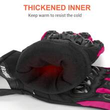 1 双摩托车手套骑行手套全指手套触摸屏摩托赛车手套户外摩托车防护越野摩托车暖手器骑行配件摩托车骑行必需品男女骑士礼物 - 彩色 - 查看 8