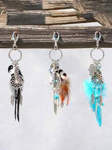 1pc Dream Catcher Keychain For Women,Boho Feather Keychain,Yin Yang Tai Chi Key Chain,Cute Keychain, Boho Bag Charm, Keyrings,Accessories For Backpack,Decorate Your Purse,Mobile Phones,Handbags,Tote, Backpack,Cameras, Car Keys Bag Accessories Lanyards With Id Holder Car Accessories Bag Charms Christmas Gift