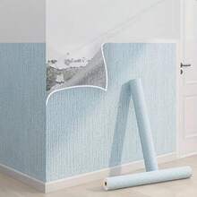 1pc Self-Adhesive Linen Texture Wallpaper - Washable Texturized Wall Covering With Straight Match Installation, Seamless Design For Easy Application - Multicolor - View 14