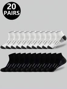 5/10 Pairs Men's Casual Versatile Moisture-Wicking Ankle Socks - Multicolor - View 17