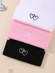 1/3pcs Kids Solid Color Autumn/Winter Warm Knitted Hat, Suitable For Keeping Children Warm - Multicolor - View 4