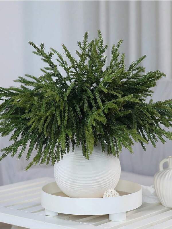 Christmas Norfolk Pine Branches, Real Touch Norfolk Pine Artificial Christmas Stems DIY Crafts Faux Christmas Norfolk Pine Branches For Xmas Indoor Outdoor Home Decor, Christmas Decorations Christmas Decorations Room Decor