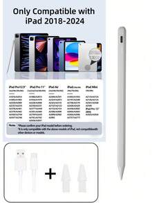 LED电源指示灯触控笔，兼容Apple Pencil，适用于iPad 2024、2023、2022、2021、2020、2019和2018款，是送给母亲、家人、朋友的理想礼物，适合生日或节日，也是一款很棒的配件。 - 彩色 - 查看 3