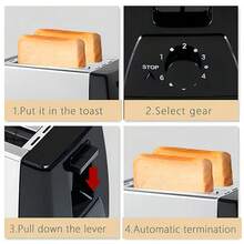 Retro Aesthetic Silver Black Color Blocked Stainless Steel Toaster Oven Combination - Baking, Baking And Baking Bread, Home Breakfast Capacity Below 500mL, 6-7 Timed Gear Settings, Detachable Breadcrumb Tray, Kitchen Countertop Decoration Suitable For Small Spaces - US A Type Plug(110-127V) - View 8
