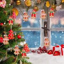 4 Stück Weihnachts-Lebkuchenmann Ornamente, Holz Lebkuchen Figuren Ornamente, Weihnachts Holz Hängende Dekorationen Anhänger für Weihnachts Heim Party Gunst Zubehör Weihnachten Weihnachtsdekoration Weihnachtspyjamas Weihnachtsgeschenke Weihnachtsdekoration