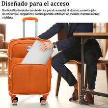 Set Of 2 Travel Suitcases, 20 And 18 Inches, With Rigid Wheels And A Lock. - 橘色 - 查看 8