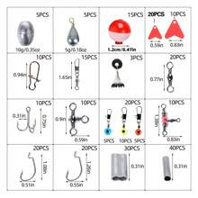 263pcs Fishing Lure Accessories Set, Including Sinkers, Hooks, Swivels For Sea Fishing And Pier Fishing