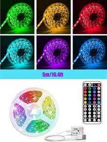 NBBUFF 16-100ft LED Strip Lights, Suitable For Room Decoration, Remote Control Color Changing Lights, Adjustable Color And Brightness, 6 DIY Modes, Applicable For Bedroom Decor, Home Decor, TV Backlight, Living Room, Halloween, Christmas Decoration, Also A Great Gift - Multicolor Light - View 11