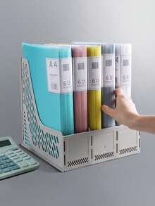 1pc Semi-Transparent File Folder, Clear Insert Page Binder, Snap Closure Document Folder, Multi-Color Storage Box, Multi-Size Refillable Binder, 20/30/40/60/100 Pages, A4 Multi-Layer Insert Sleeves, 5 Color Options - Multicolor - View 2