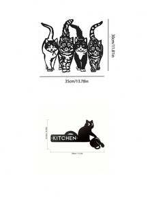 1pc Elegant Black Metal Cat Silhouette Wall Decor - Whimsical And Artistic Cat-Themed Art Piece, Ideal For Home, Office, Living Room, Perfect Gift For Cat Lovers, Housewarming, Valentine's Day, Christmas, Great For Modern Home Decor, Interior Decoration And Room Styling. - Multicolor - View 9