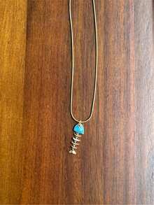 Dây chuyền mặt xương cá sọc thép không gỉ nhiều màu, dây chuyền hạt thủ công nhiều mặt, phụ kiện đa năng cho kỳ nghỉ và quà tặng - vòng cổ - Xem 10