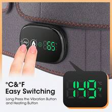 Hailicare Dual Infrared Light Heating Massaging Waist Belt Multifunctional Heating Waist Massager Rechargeable Heated Massage Belt Relieve Fatigue Relax Muscle Red Light Hot Compress Vibration Massage - Grey - View 9