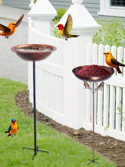1PC Outdoor Plug-In Angel Bird Feeder Tray Bird Bath, Bird Feeder Plate Metal Hanging Bird Bath, Outdoor Hummingbird Feeder, Metal Tray And Water Bowl, Bird Food Tray Suitable For Garden, Courtyard, Backyard Decoration, Spring And Summer Decoration Outdoor Decor Garden Decor Home Decor