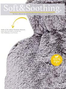 1pc Water Filled Hot Water Bag, With Faux Rabbit Fleece Cloth Cover, Girls Hot Compress, Warm Belly, Warm Water Bag, Carry On Water Filling, Warm Hand Bag, Flushing Water, Warm Hand Bag (Due To Different Batches, The Lines And Color May Vary.